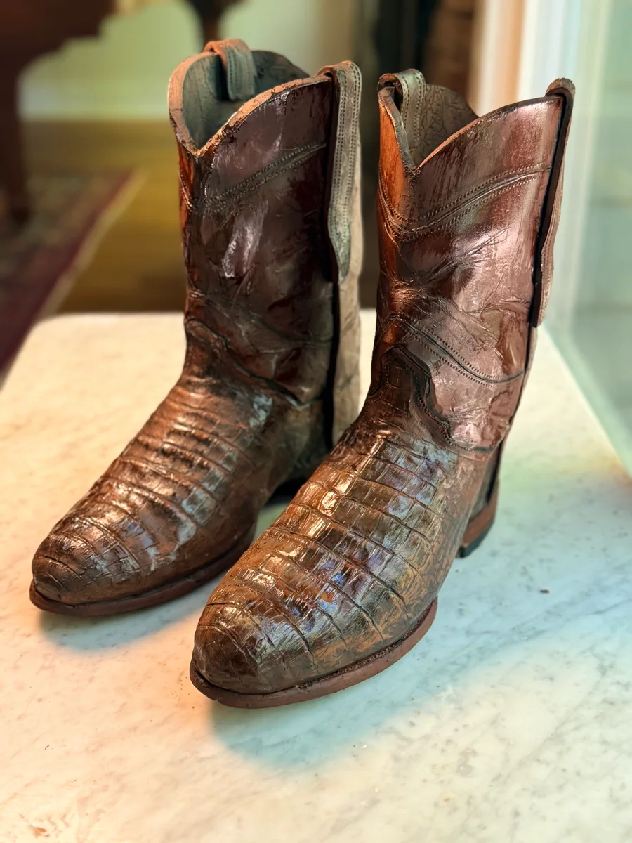 Cowboy boots recreated as a sculpted cake